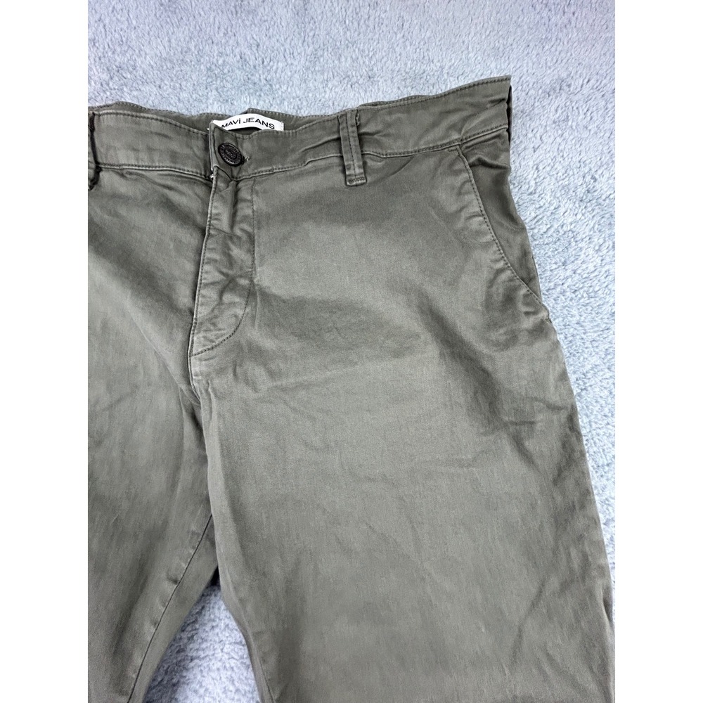Mavi Jeans Johnny Slim Leg Chino Pants Mens 38x28 Olive Green Cotton Stretch - Picture 3 of 14